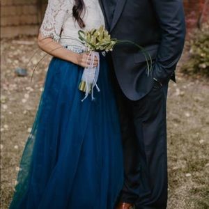 Floor length tulle skirt